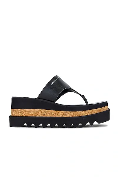 Stella Mccartney Sneak-elyse Platform Thong Sandals In Black