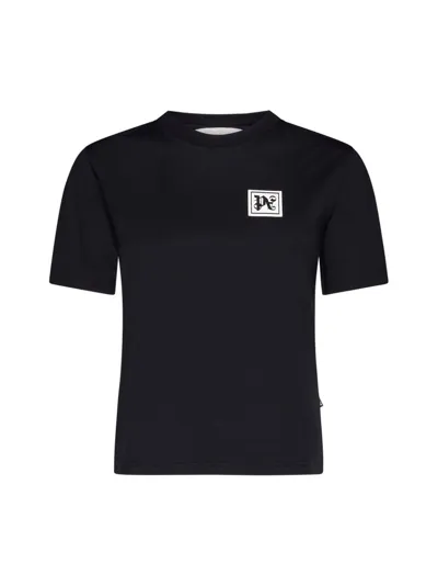 Palm Angels Logo Patch Crewneck T In Black