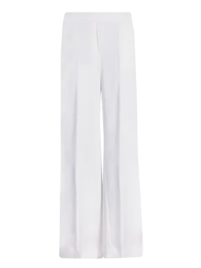 P.a.r.o.s.h . Elastic Waist Straight Leg Trousers In White