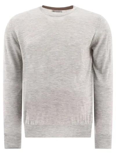 Brunello Cucinelli Crewneck Knitted Jumper In Grey