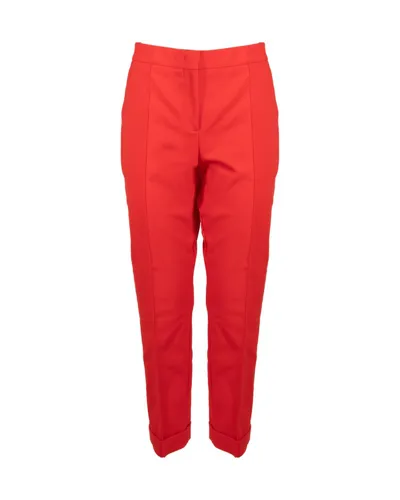 Moschino High Waist Cropped Trousers In Red