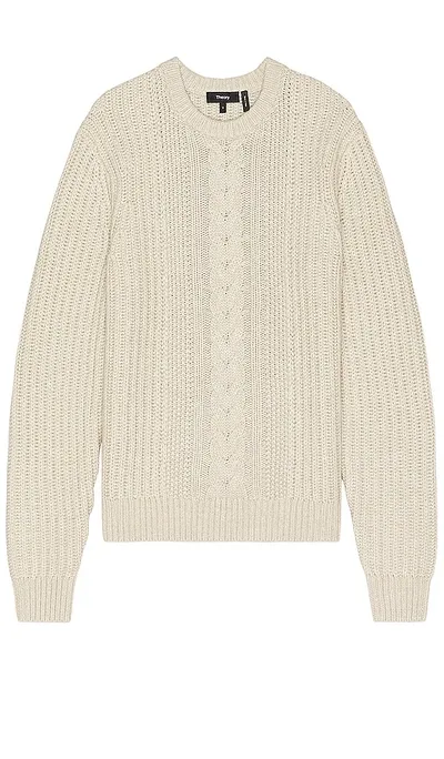 Theory Beige Vilare Sweater In Light Beige Melange