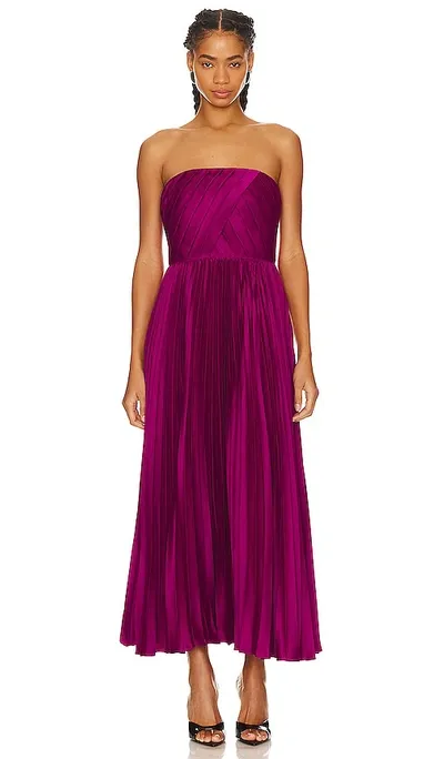 Amur Conan Strapless Midi Dress In Purple Sangria