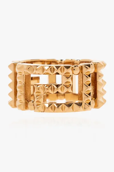 Versace Greca Embellished Ring In New