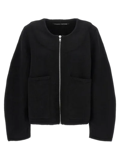 Kassl Editions Balloon-sleeve Merino Wool Jacket In Negro