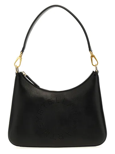 Stella Mccartney Logo Small Shoulder Bag In Black