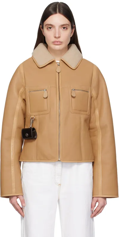 Saks Potts Tan Pablo Leather Jacket