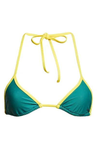 Miaou Jo String Triangle Bikini Top In Pine