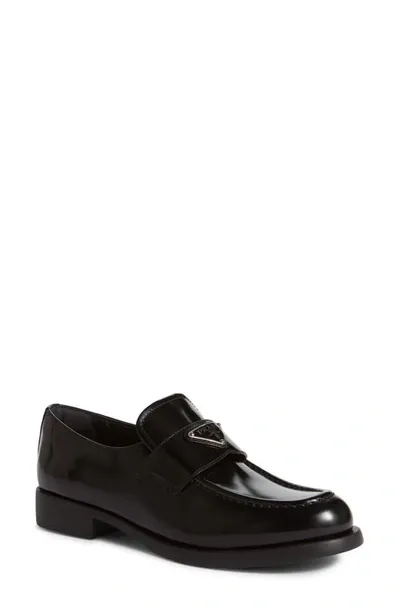 Prada Logo Loafer In Black