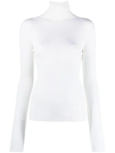 Sportmax Wool Turtle-neck Sweater In Blanco