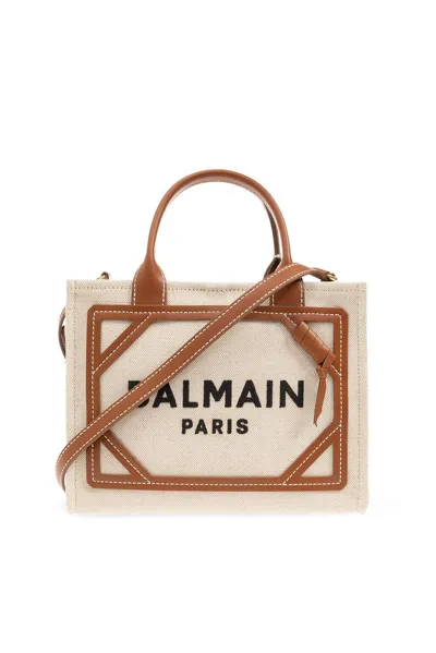 Balmain B Army Small Tote Bag In Beige