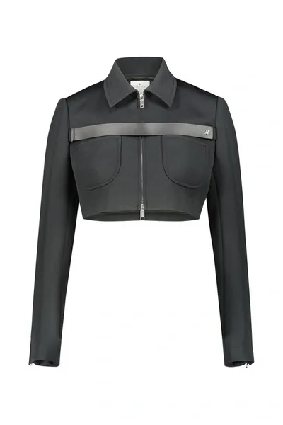 Courrèges Klassische Cropped-jacke In Black