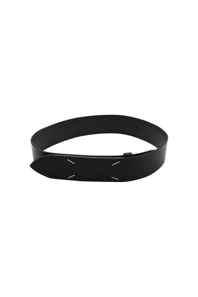 Maison Margiela Signature Stich Belt Accessories In Black