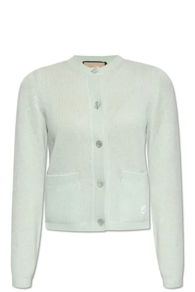 Gucci Interlocking G Cashmere Cardigan In Green