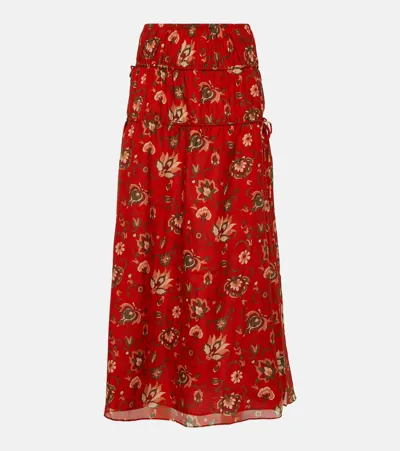 Sir Reyes Printed Cotton And Silk Maxi Skirt In Multicoloured