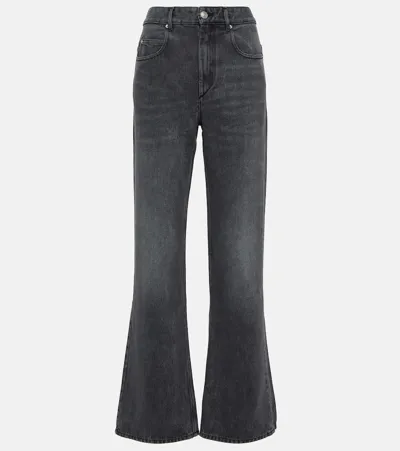 Isabel Marant Belvira Mid-rise Straight Jeans In Light Grey