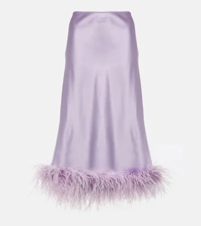 Miu Miu Woman Lilac Satin Skirt In Purple