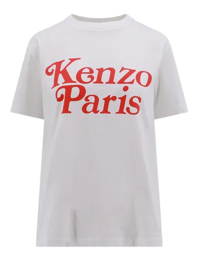 Kenzo Logo Printed Crewneck T In White