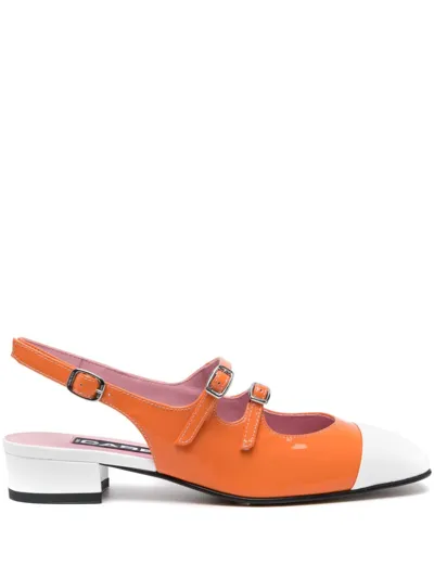 Carel Paris Abricot 30mm Leather Pumps In Orange