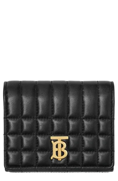 Burberry Lola Quilted Leather Wallet In Black