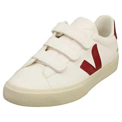 Pre-owned Veja Recife Logo Chromefree Damen White Red Sneaker Beilaufig