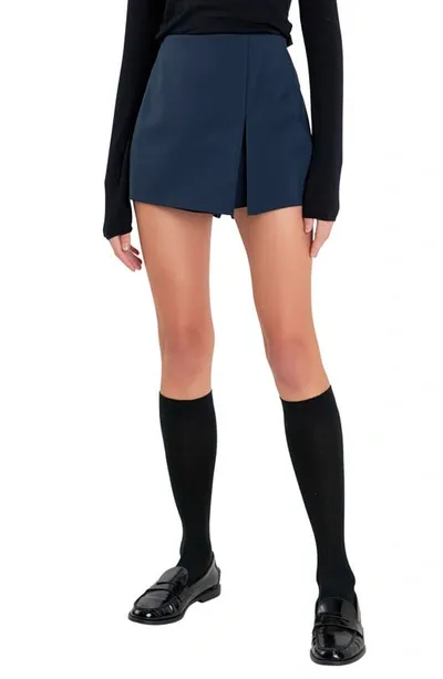 English Factory Women's Slit Detail Skort In Navy