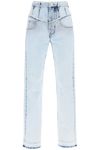 Isabel Marant Noemie Straight Leg Jeans In Blue