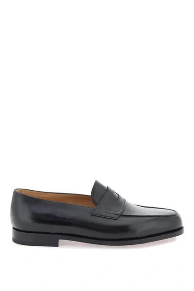 John Lobb Lopez Leather Loafers In Black