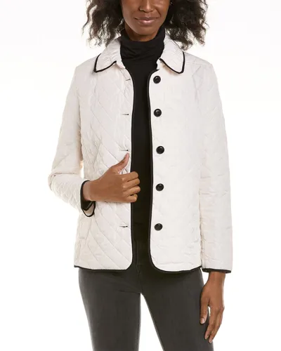 Jones New York Diamond Quilted Jacket In White