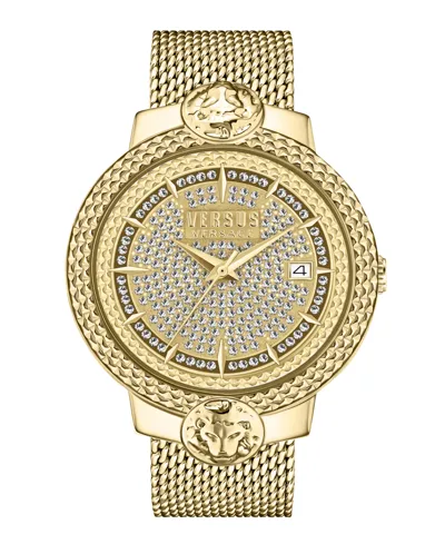 Versus Women's Mouffetard Three Hand Date Gold-tone Stainless Steel Watch 38mm