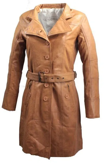 Pre-owned Lena Damen Ledermantel "" Echt Leder, Lamm Nappa In Cognac % Uvp 289,- % In Braun