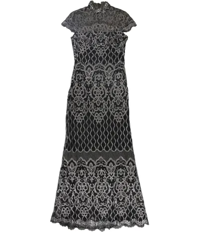 Pre-owned Tadashi Shoji Damen Paillette Abendkleid In Schwarz