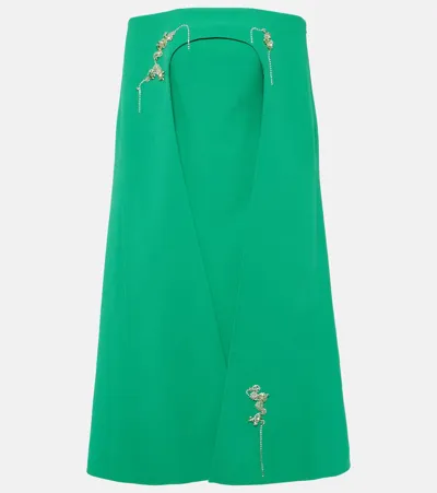 Safiyaa Rowan Manorel Embellished Caped Minidress In Green