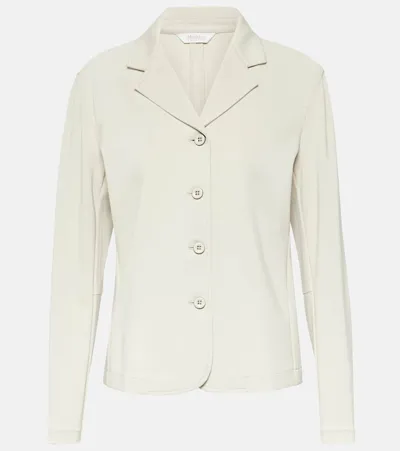 Max Mara Duomo Single-breasted Jersey Blazer In Grey