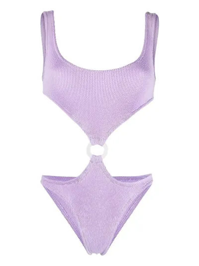 Reina Olga Augusta Scrunch Swimsuit In Lilac