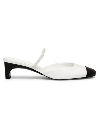 Schutz Bertie Leather Pump In Black White