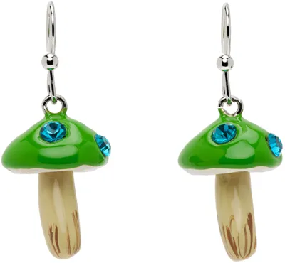 Marni Ssense Exclusive Green Mushroom Earrings In Y9045 Lime