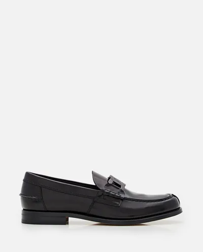 Tod's Leather Loafers In Black