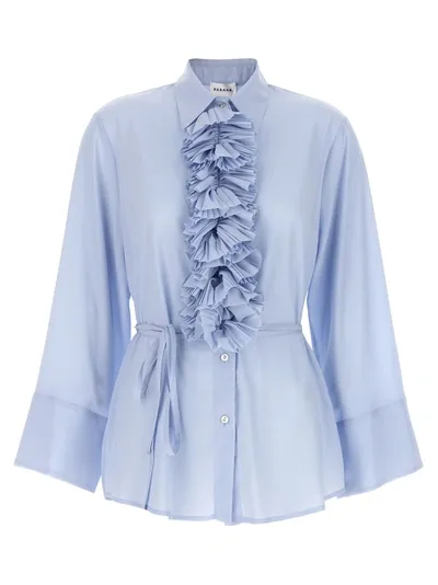 P.a.r.o.s.h . Ruffles Shirt In Light Blue