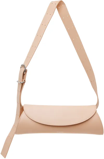 Jil Sander Pink Small Cannolo Bag In Beige