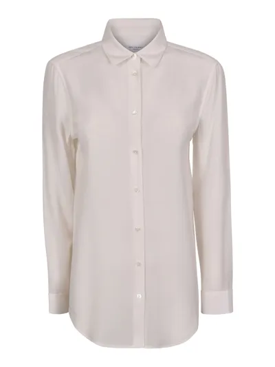 Equipment Silk Shirt In White In Blanco