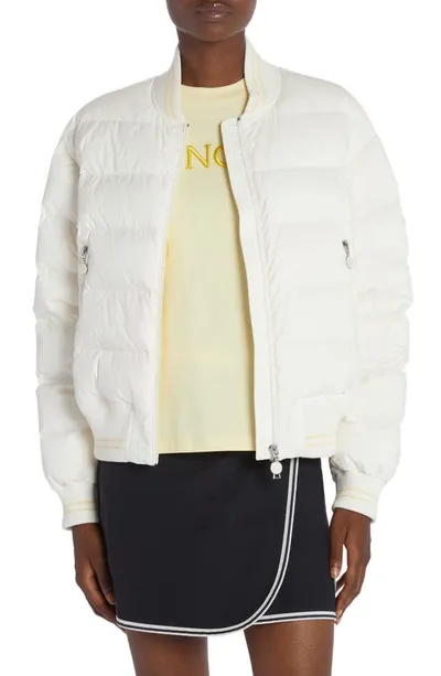 Moncler Down-filled Bomber Jacket In White