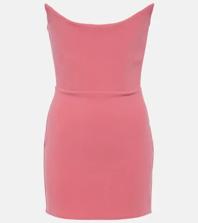 Alex Perry Strapless Crepe Minidress In Pink