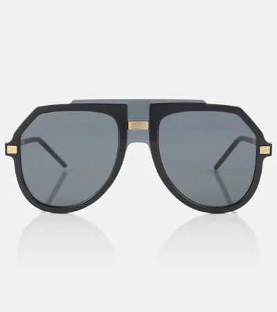 Dolce & Gabbana Aviator Sunglasses In Black