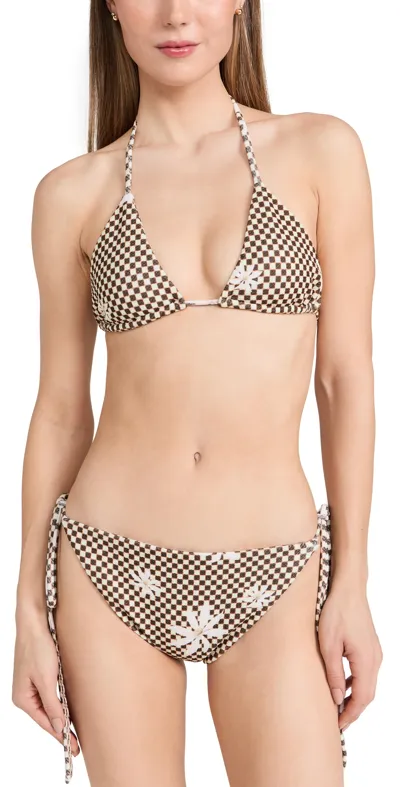 House Of Aama Lucky Low Rise Bikini Set Checkered Waffle 6