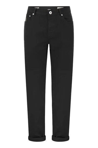 Brunello Cucinelli Five-pocket Traditional Fit Trousers In Light Comfort-dyed Denim In Black