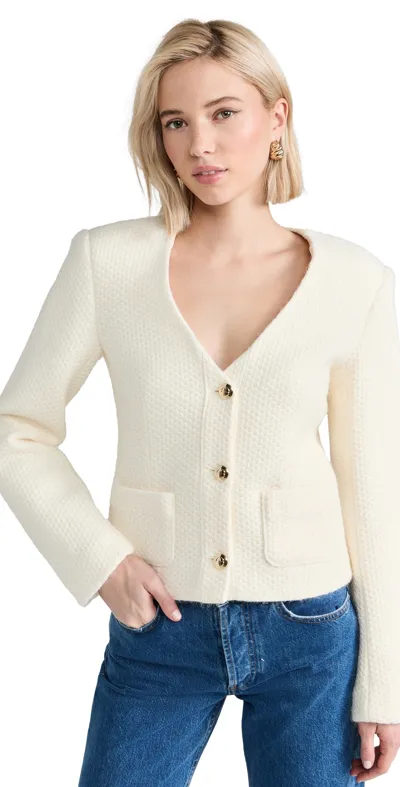 Anine Bing Anitta Jacket In Ivory Woven