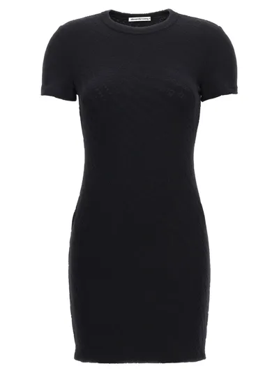 Alexander Wang Logo Debossed Mini Dress In Black