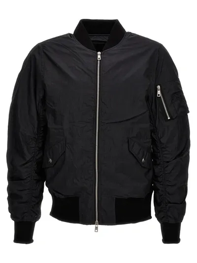 Giorgio Brato Nylon Bomber Jacket In Negro