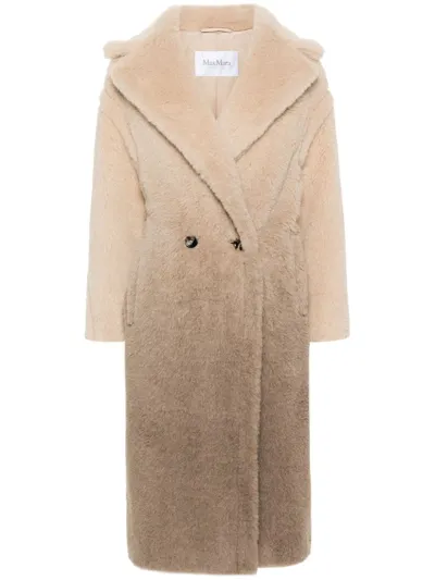 Max Mara Wool Midi Coat In Beige